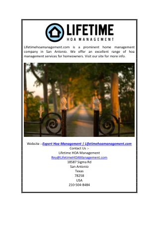 Expert Hoa Management  Lifetimehoamanagement.com