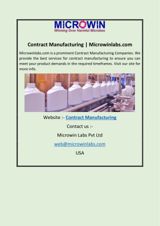 Contract Manufacturing | Microwinlabs.com