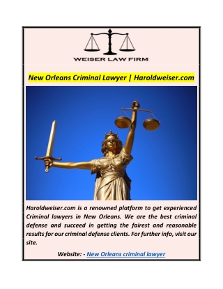 New Orleans Criminal Lawyer  Haroldweiser
