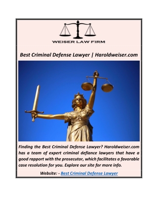 Best Criminal Defense Lawyer  Haroldweiser