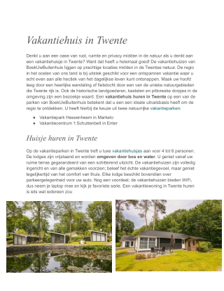 Vakantiehuis Twente