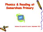 Phonics Reading at Somersham Primary
