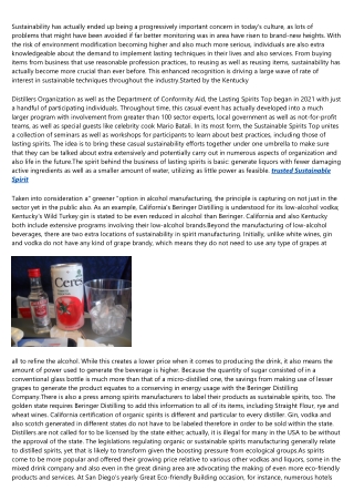 What's the Current Job Market for quality Sustainable Spirits costs Professional