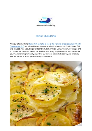 5% Off - Harrys Fish and Chips Menu South Toowoomba,QLD