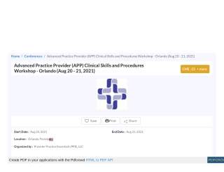 APP 2021 Clinical Skills and Procedures Workshop
