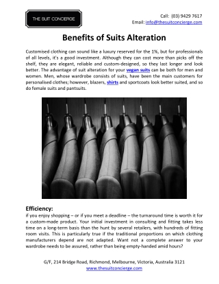 Benefits of Suits Alteration