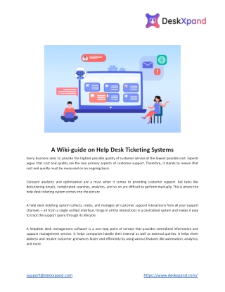 A Wiki-guide on Help Desk Ticketing Systems