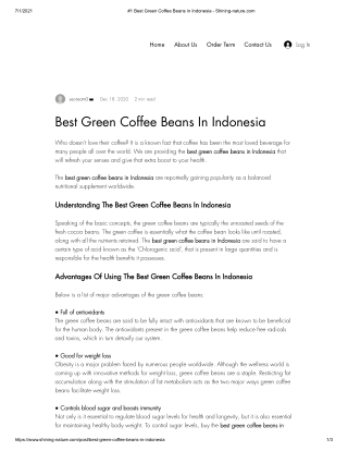Best Green Coffee Beans in Indonesia