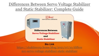 Differences Between Servo voltage Stabilizer and Static Stabilizer