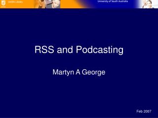 RSS and Podcasting