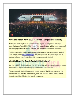 Nova Era Beach Party 2021- Europe's largest beach party