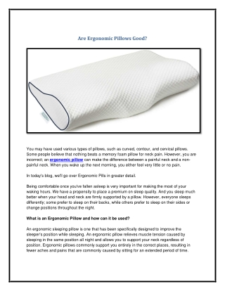 Are Ergonomic Pillows Good