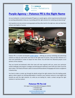 Purple Agency – Potence PR Is the Right Name