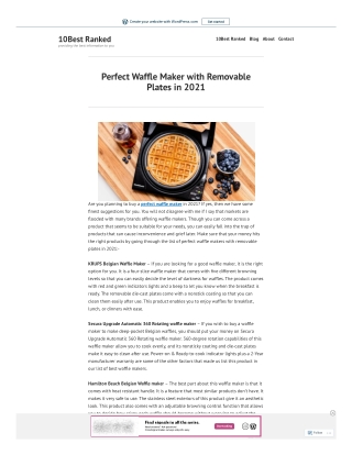 Perfect Waffle Maker with Removable Plates in 2021
