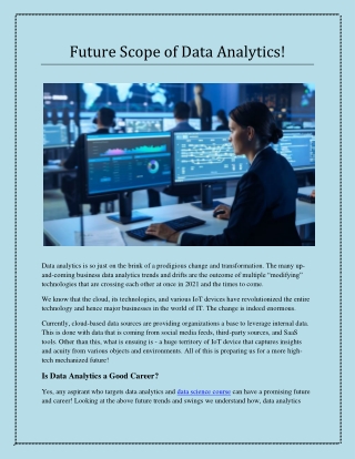 Future Scope of Data Analytics!