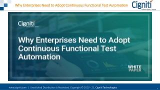 Why Enterprises Need to Adopt Continuous Functional Test Automation