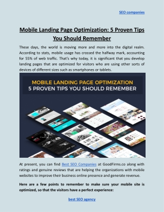 Mobile Landing Page Optimization 5 Proven Tips You Should Remember