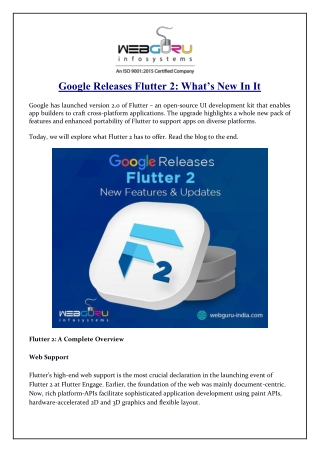 Google Releases Flutter 2: What’s New In It