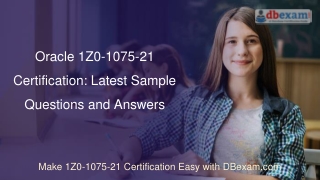 Oracle 1Z0-1075-21 Certification: Latest Sample Questions and Answers