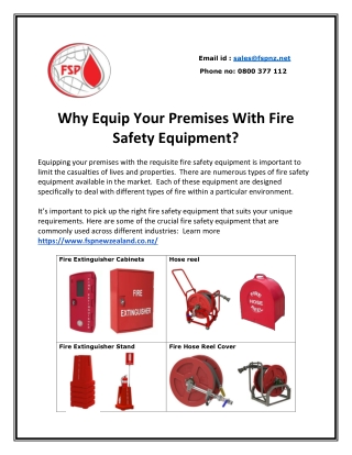 Why Equip Your Premises With Fire Safety Equipment