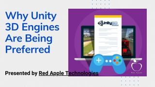 Why Unity 3D Engines Are Being Preferred
