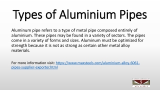 Types of Aluminium Pipes
