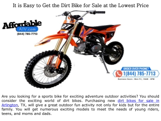 It is Easy to Get the Dirt Bike for Sale at the Lowest Price