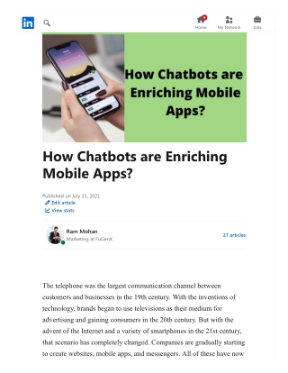 How Chatbots are Enriching Mobile Apps