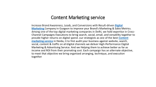 Content Marketing service