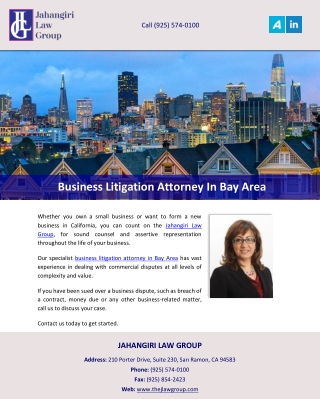 Business Litigation Attorney In Bay Area