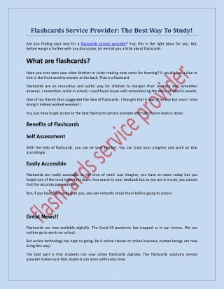 Flashcards Service Provider: The Best Way To Study!