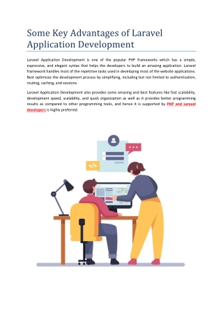 Some Key Advantages of Laravel Application Development