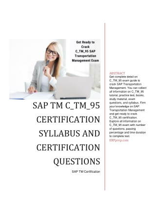 [PDF] SAP TM C_TM_95 Certification Syllabus and Certification Questions