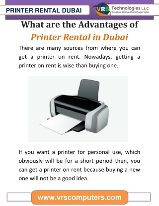 What are the Advantages of Printer Rental in Dubai