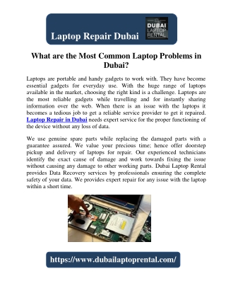 What are the Most Common Laptop Problems in Dubai?