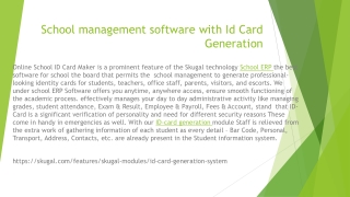 School management software with Id Card Generation