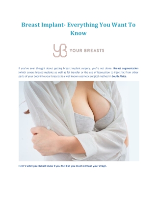 Breast Implant- Everything You Want To Know