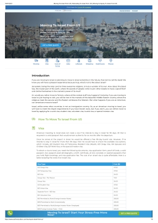 Moving To Israel From US