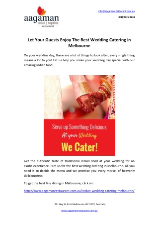 Let Your Guests Enjoy The Best Wedding Catering in Melbourne