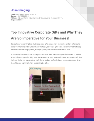 Top Innovative Corporate Gifts and Why They Are So Imperative for Your Business!