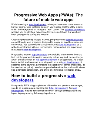 Progressive Web Apps