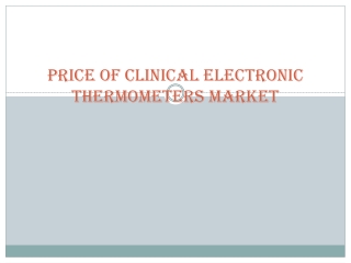 Clinical Electronic Thermometer Market