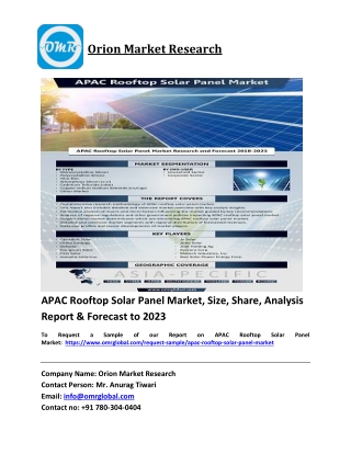 APAC Rooftop Solar Panel Market Trends, Size, Competitive Analysis and Forecast