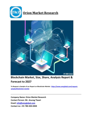 Blockchain Market Trends, Size, Competitive Analysis and Forecast 2021-2027