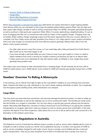 Just How To Choose An Electric Bike E.