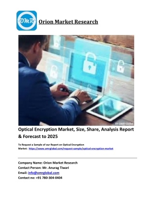 Optical Encryption Market Trends, Size, Competitive Analysis and Forecast 2019-2