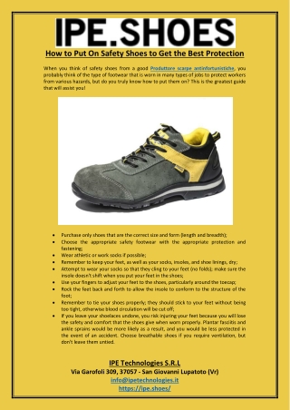 How to Put On Safety Shoes to Get the Best Protection