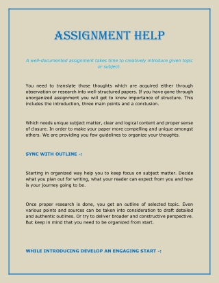 ASSIGNMENT HELP