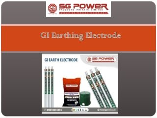 SG Earthing Electrode: GI Earthing Electrode