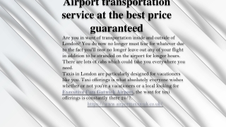 Airport transportation service at the best price guaranteed